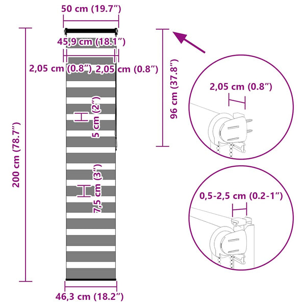 Braun Doppelrollo 50x200 cm