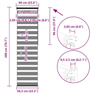 Doppelrollo Braun 60x200 cm