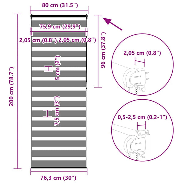 Doppelrollo Braun 80x200 cm