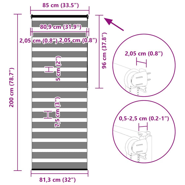Doppelrollo Braun 85x200 cm