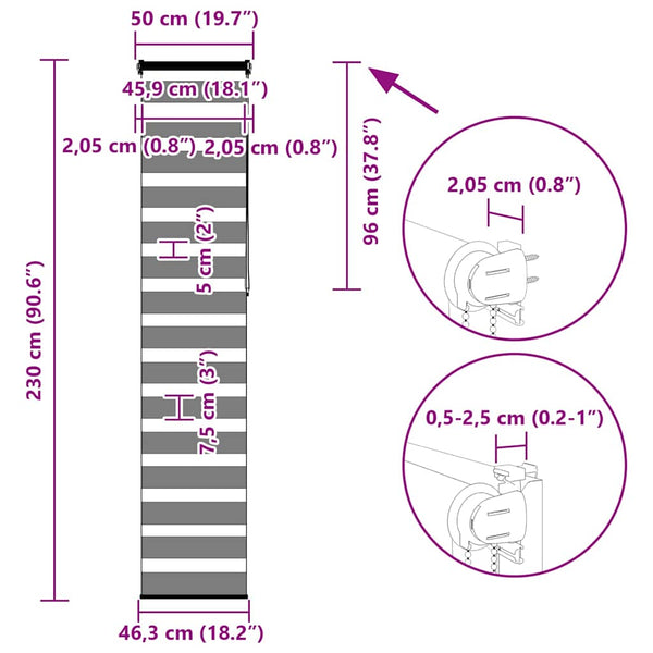 Doppelrollo Braun 50x230 cm