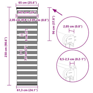 Doppelrollo Braun 65x230 cm