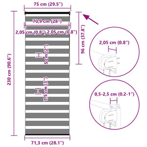 Doppelrollo Braun 75x230 cm