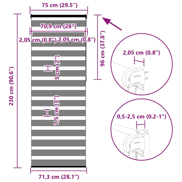 Doppelrollo Braun 75x230 cm