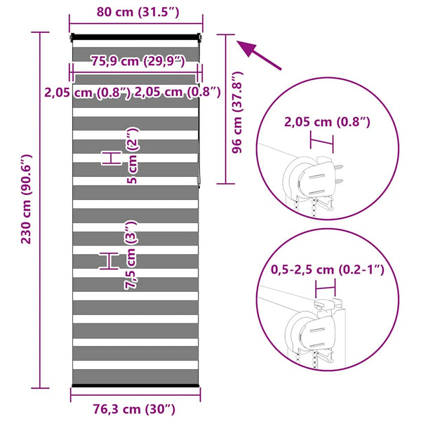 Doppelrollo Braun 80x230 cm