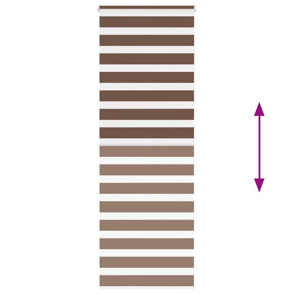 vidaXL Double Roller Blind Brown 85x230 cm Fabric Width 80.9 cm Polyester