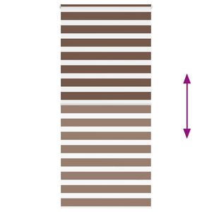 vidaXL Double Roller Blind Brown 95x230 cm Fabric Width 90.9 cm Polyester