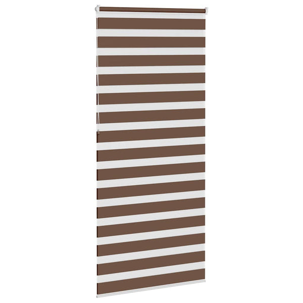 vidaXL Double Roller Blind Brown 100x230 cm Fabric Width 95.9 cm Polyester