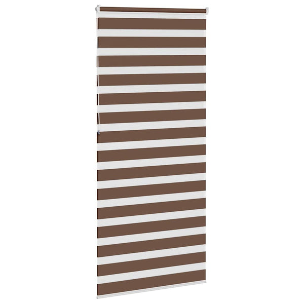 vidaXL Double Roller Blind Brown 115x230 cm Fabric width 110.9 cm Polyester