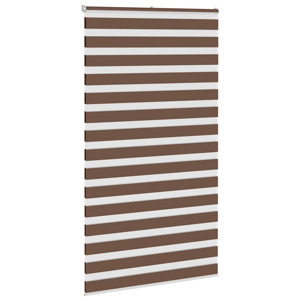 vidaXL Double Roller Blind Brown 130x230 cm Fabric Width 125.9 cm Polyester