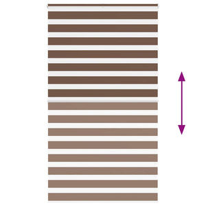 vidaXL Double Roller Blind Brown 130x230 cm Fabric Width 125.9 cm Polyester