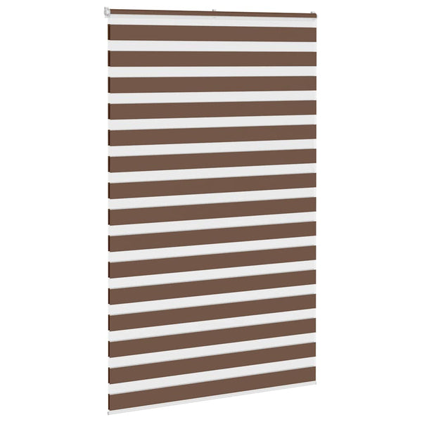 vidaXL Double Roller Blind Brown 140x230 cm Fabric Width 135.9 cm Polyester