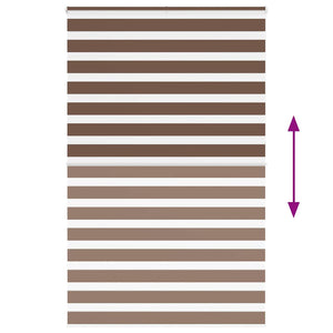 vidaXL Double Roller Blind Brown 140x230 cm Fabric Width 135.9 cm Polyester