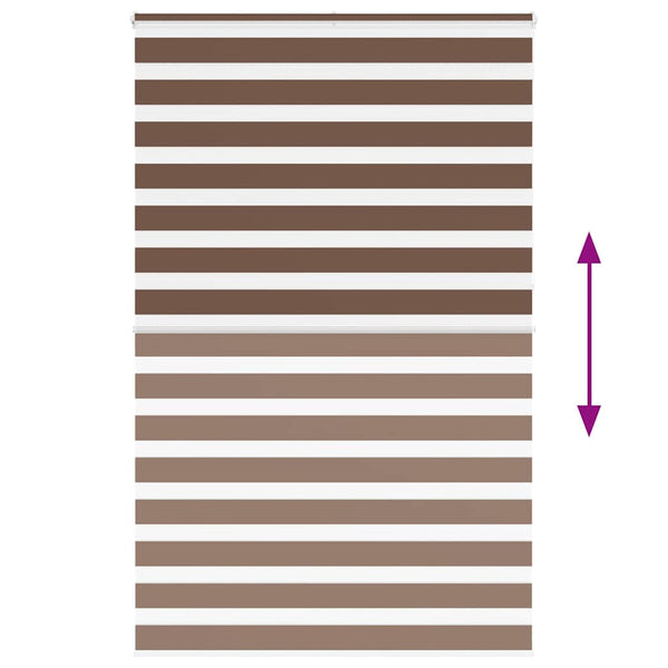 vidaXL Double Roller Blind Brown 140x230 cm Fabric Width 135.9 cm Polyester
