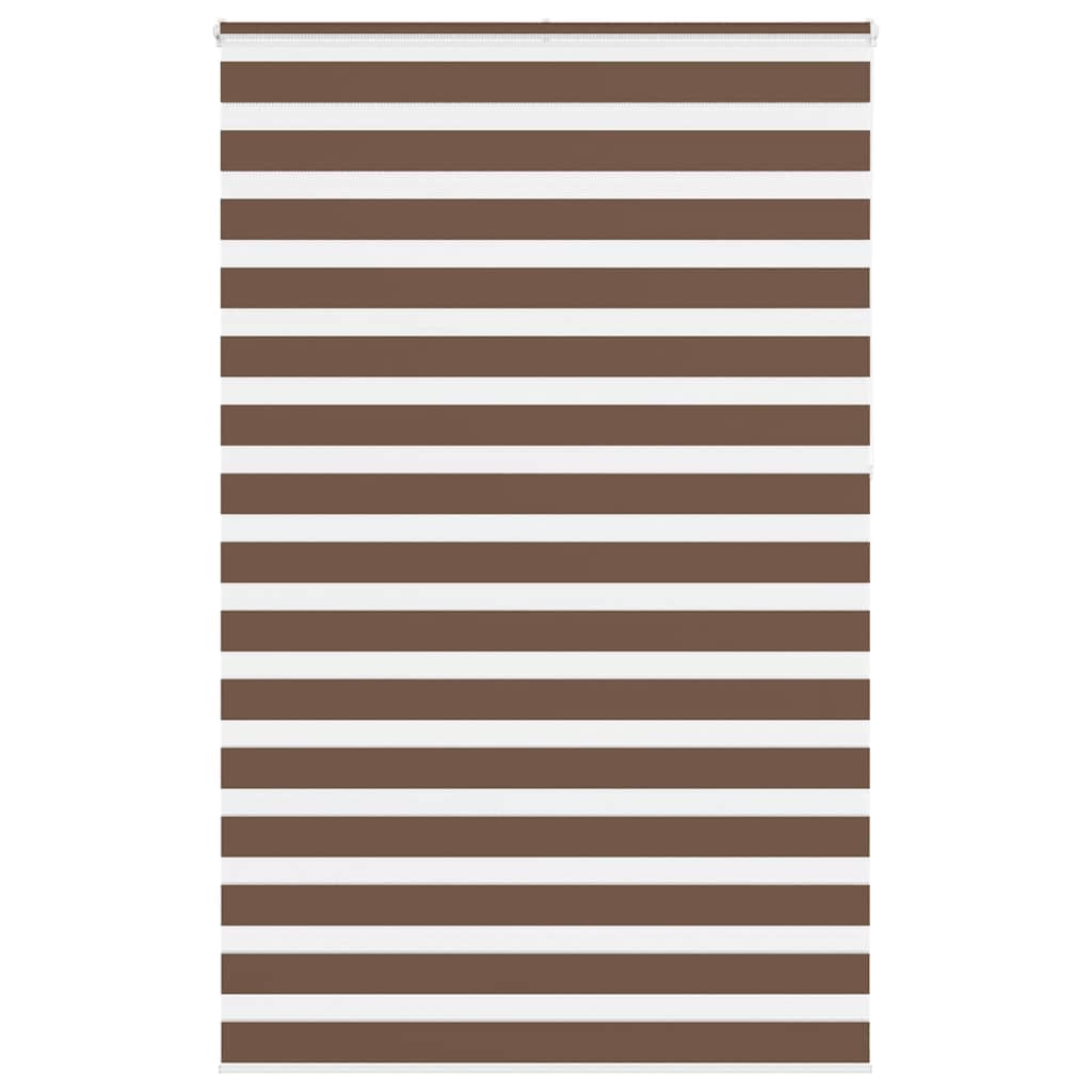 vidaXL Double Roller Blind Brown 145x230 cm Fabric width 140.9 cm Polyester