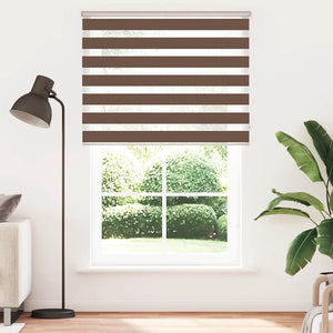 vidaXL Double Roller Blind Brown 145x230 cm Fabric width 140.9 cm Polyester