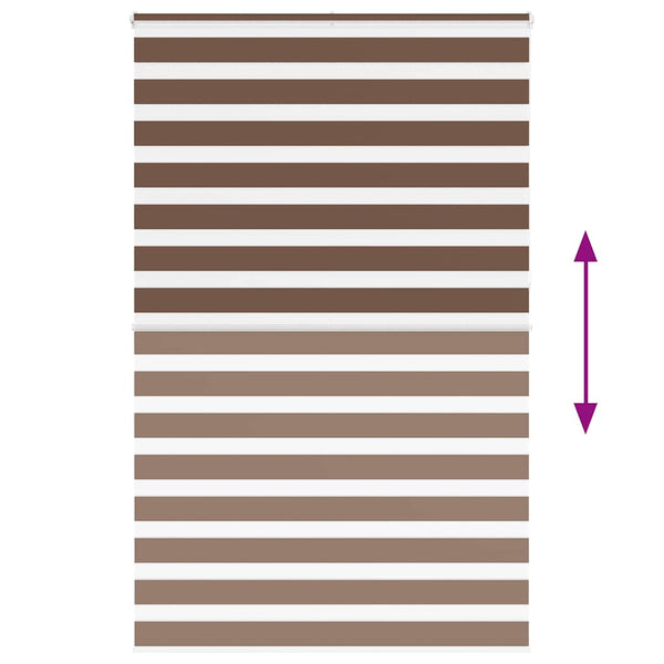 vidaXL Double Roller Blind Brown 145x230 cm Fabric width 140.9 cm Polyester