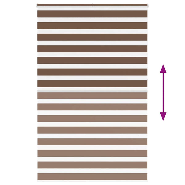 vidaXL Double Roller Blind Brown 150x230 cm Fabric Width 145.9 cm Polyester