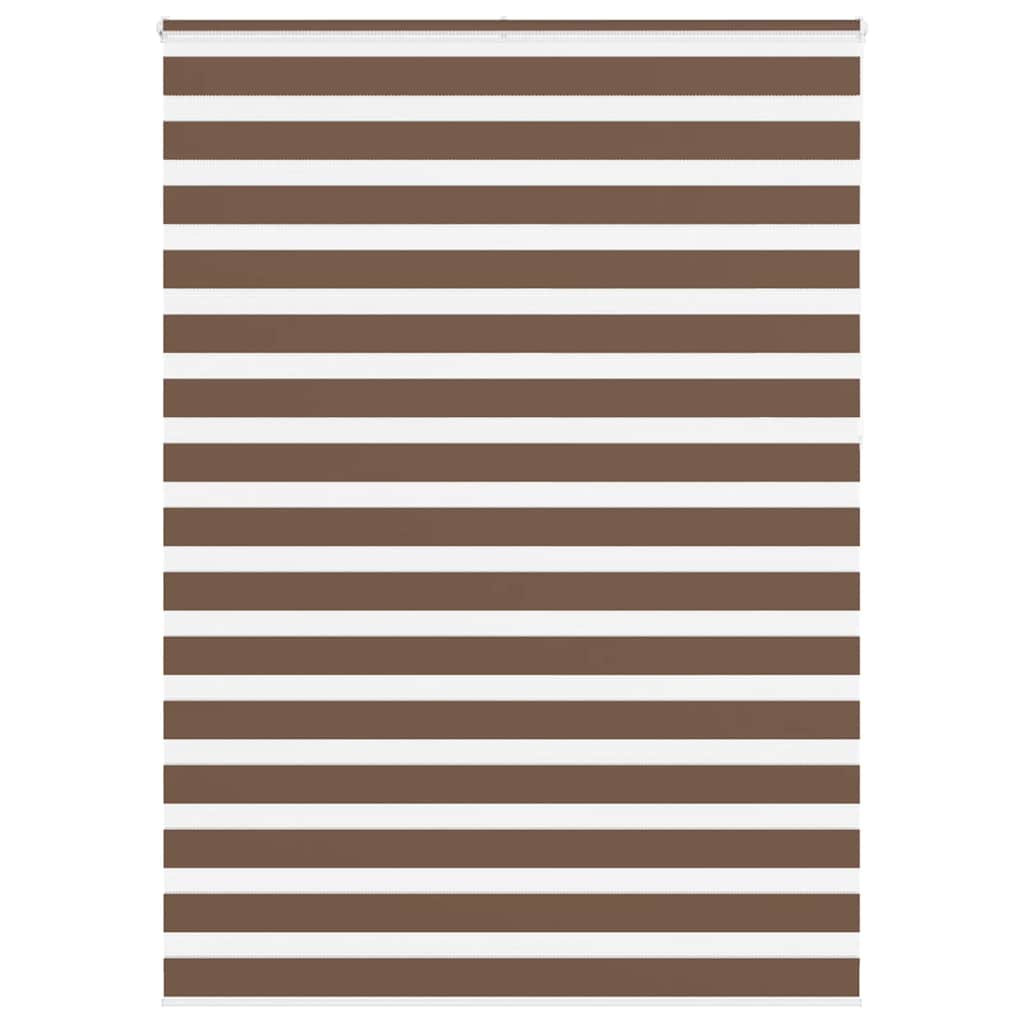 vidaXL Double Roller Blind Brown 155x230 cm Fabric Width 150.9 cm Polyester