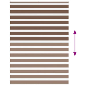 vidaXL Double Roller Blind Brown 155x230 cm Fabric Width 150.9 cm Polyester