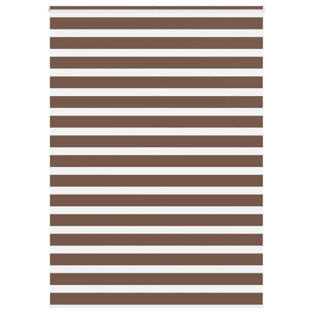 vidaXL Double Roller Blind Brown 160x230 cm Fabric Width 155.9 cm Polyester