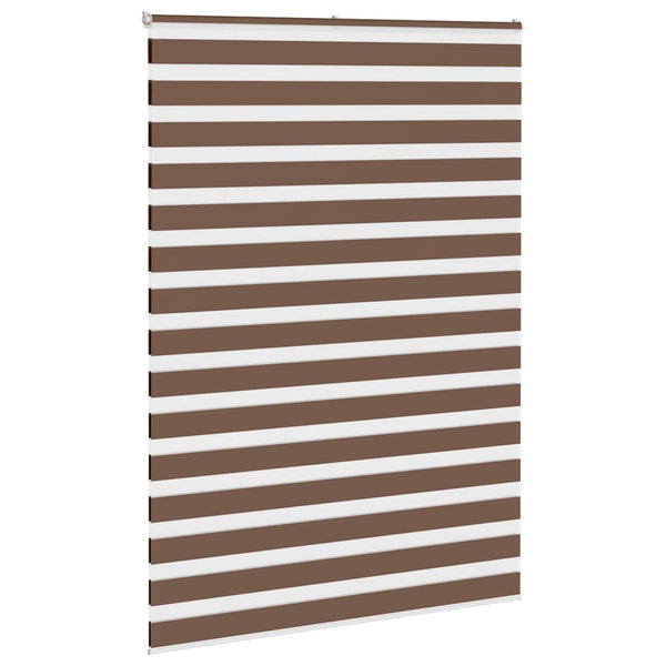 vidaXL Double Roller Blind Brown 160x230 cm Fabric Width 155.9 cm Polyester