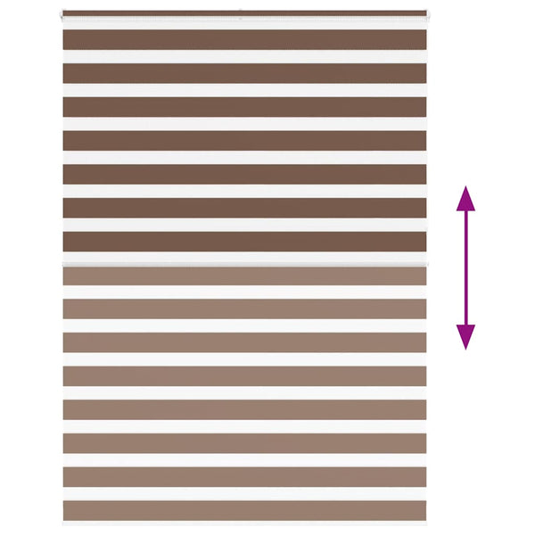 vidaXL Double Roller Blind Brown 160x230 cm Fabric Width 155.9 cm Polyester