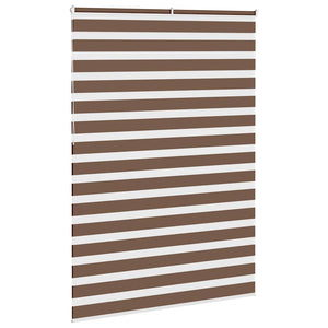vidaXL Double Roller Blind Brown 165x230 cm Fabric Width 160.9 cm Polyester