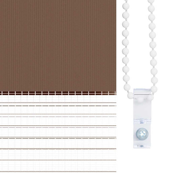 vidaXL Double Roller Blind Brown 165x230 cm Fabric Width 160.9 cm Polyester