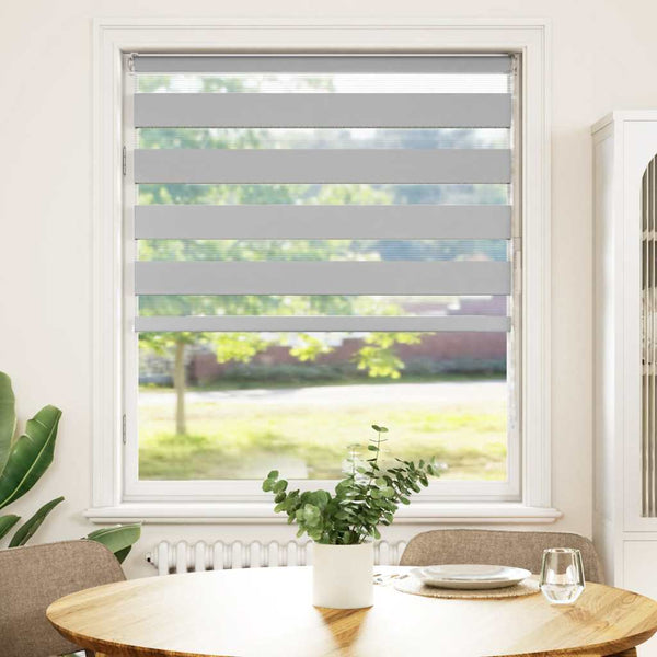 vidaXL Day/Night Roller Blind Light Gray 100x100 cm Fabric Width 95.9 cm Polyester