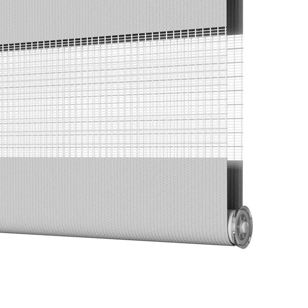 vidaXL Double Roller Blind Light Grey 135x100 cm Fabric Width 130.9 cm Polyester