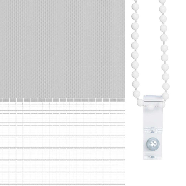 vidaXL Double Roller Blind Light Grey 140x100 cm Fabric Width 135.9 cm Polyester