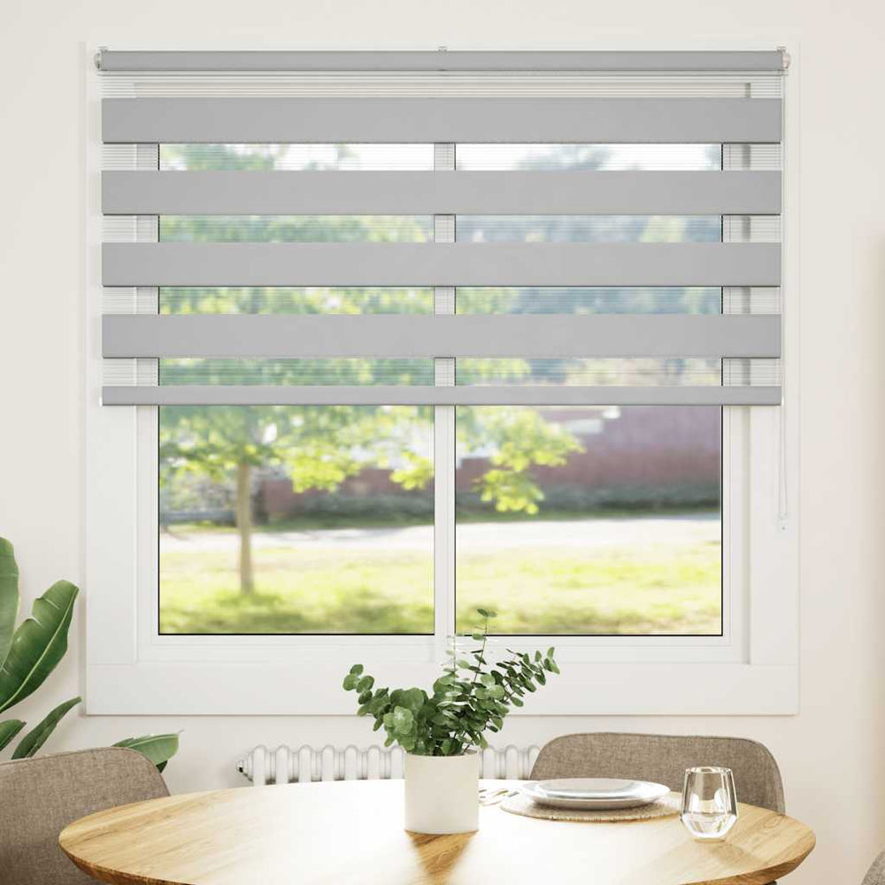 vidaXL Double Roller Blind Light Grey 150x100 cm Fabric Width 145.9 cm Polyester