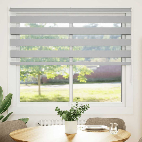 vidaXL Double Roller Blind Light Grey 165x100 cm Fabric Width 160.9 cm Polyester