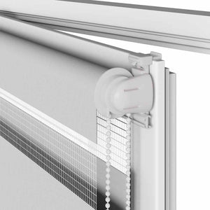 vidaXL Double Roller Blind Light Grey 165x100 cm Fabric Width 160.9 cm Polyester