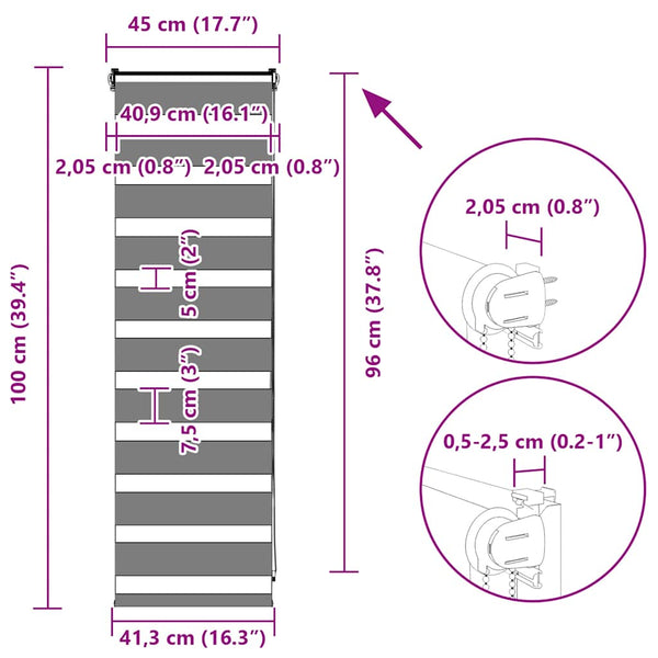 Doppelrollo Sandbraun 45x100 cm