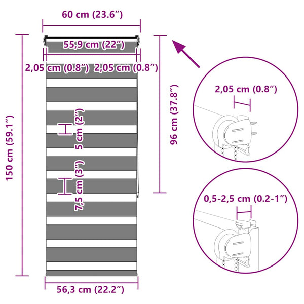 Doppelrollo Sandbraun 60x150 cm