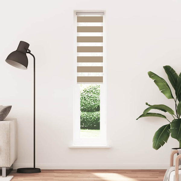 vidaXL Double Roller Blind Sand Brown 50x230 cm Fabric Width 45.9 cm Polyester