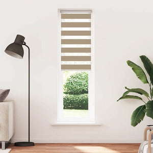 vidaXL Day and Night Blind Sand Brown 60x230 cm Fabric width 55.9 cm Polyester
