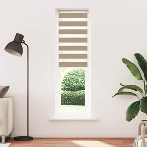 vidaXL Double Roller Blind Sand Brown 65x230 cm Fabric Width 60.9 cm Polyester