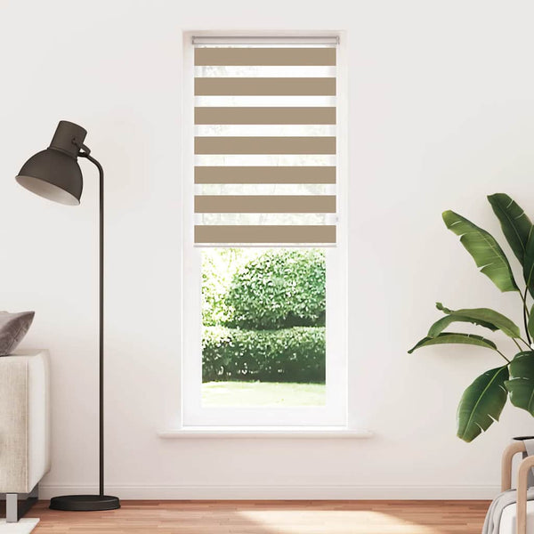 vidaXL Day and Night Blind Sand Brown 85x230 cm Fabric width 80.9 cm Polyester