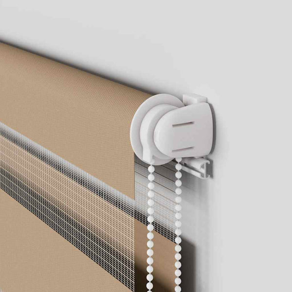 vidaXL Double Roller Blind Sand Brown 90x230 cm Fabric Width 85.9 cm Polyester