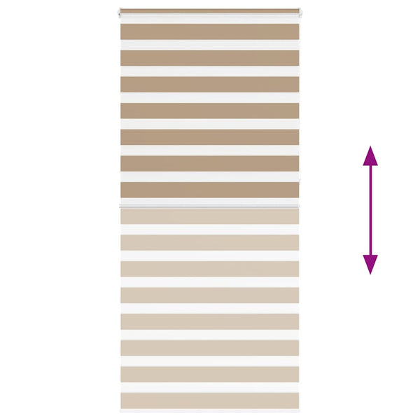vidaXL Double Roller Blind Sand Brown 105x230 cm Fabric width 100.9 cm Polyester
