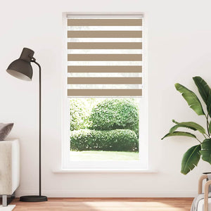 vidaXL Double Roller Blind Sand Brown 115x230 cm Fabric width 110.9 cm Polyester