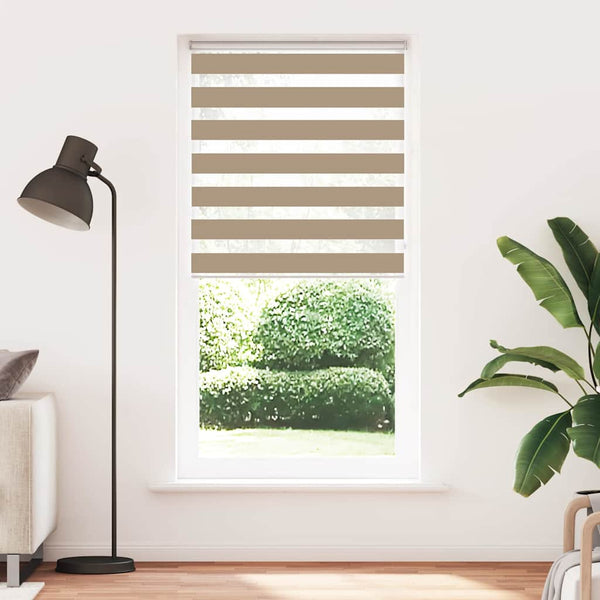 vidaXL Double Roller Blind Sand Brown 115x230 cm Fabric width 110.9 cm Polyester