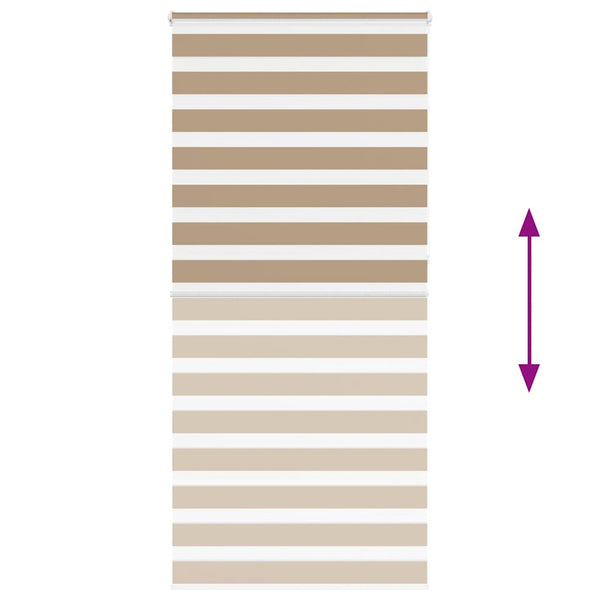 vidaXL Double Roller Blind Sand Brown 115x230 cm Fabric width 110.9 cm Polyester
