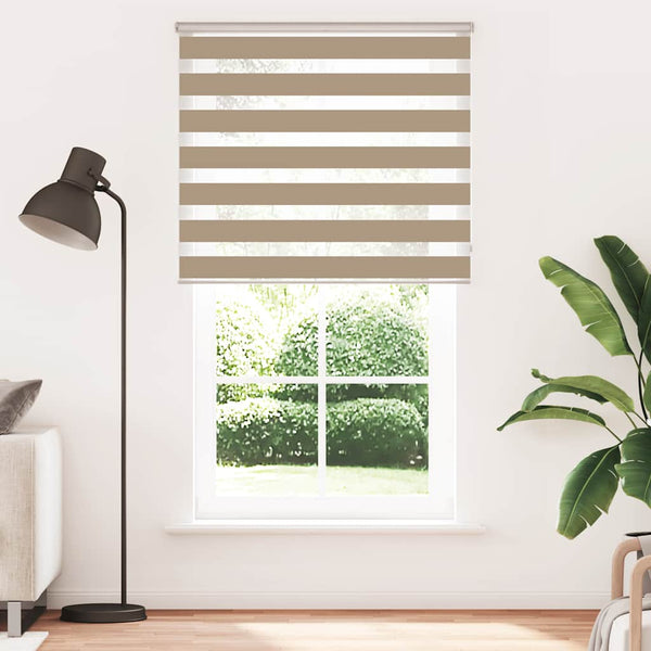 vidaXL Double Roller Blind Sand Brown 130x230 cm Fabric Width 125.9 cm Polyester