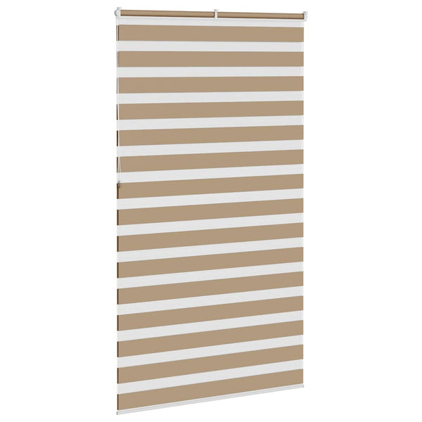 vidaXL Double Roller Blind Sand Brown 130x230 cm Fabric Width 125.9 cm Polyester