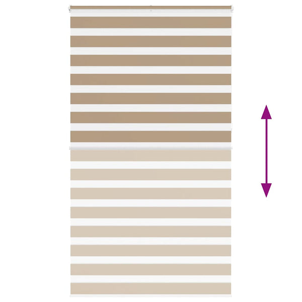 vidaXL Double Roller Blind Sand Brown 130x230 cm Fabric Width 125.9 cm Polyester