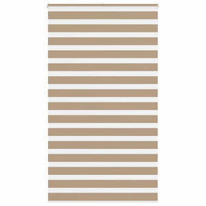 vidaXL Double Roller Blind Sand Brown 135x230 cm Fabric Width 130.9 cm Polyester